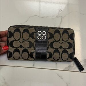 Coach Midnight Black Leather Pouch